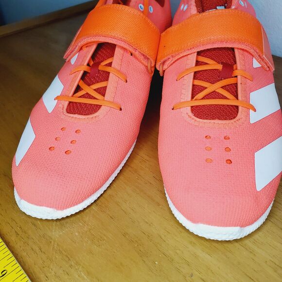 Adidas Adipower Weightlifting Shoes Neon Red Orange Mens US SZ 13 Excellent
